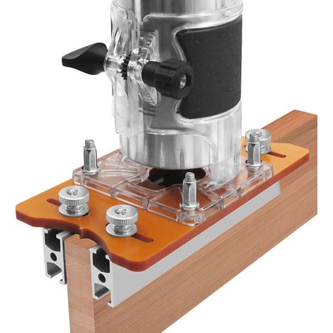 Holz Router Slotting Locator, 2 in 1 Schlitz basis und Befestigungs halterung für 65 mm-Trimmmaschine, Einstellbare Hochpräzise Schlitzmaschine Router Befestigung Zubehör (1/5)