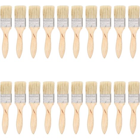 Set di 20 pennelli – pelliccia sintetica – manico in legno – vernice fatta in casa – foglio di ferro – pulizia