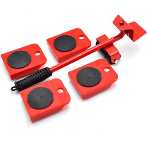 Kit d’outils de déménagement de meubles comprenant 4 glissières pour meubles de 4,13 x 3,15 pouces outils à roulettes pour déplacer les meubles (1/5)
