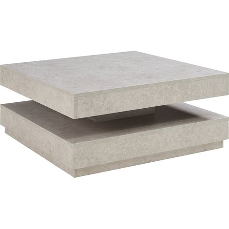Table basse console d'appoint 76 x 76 x 38 cm effet béton clair (1/5)