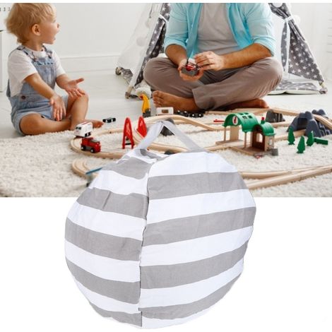 Sac de rangement créatif pour peluches d'enfants, housse de coussin pour canapé enfant, pouf de rangement rembourré avec poignée et fermeture éclair (1/5)