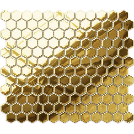 Ilcom – Mosaïque en céramique sur maille 30cm x 26cm – Antidérapante et résistante aux hautes températures – Facile à couper pour murs et sols - 26xcm