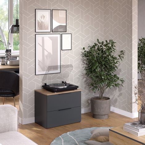 Sideboard Wido, Anthracite, 60 x 50 cm avec 2 tiroirs, Vicco (1/5)