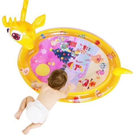 Tapis d'éveil gonflable pour bébé - Cerf - PVC - Jaune - Jouets pour animaux marins (1/4)
