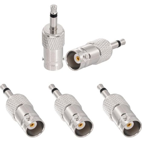 3.5MM auf BNC Buchse Adapter BNC Buchse auf 1/8" TS Stecker für Antenne, Radio, CCTV, DVR Kamera und mehr (5 Stück) (1/5)
