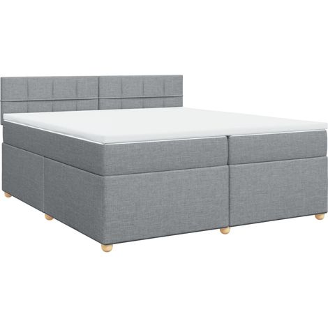 Maison Exclusive - Giroletto a Molle con Materasso Grigio Chiaro 200x200cm Tessuto (1/5)