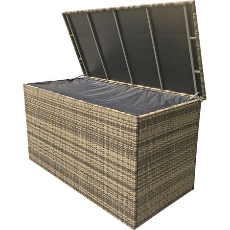 Signature Weave Wicker Large Cushion Box Garden Storage Chest Natural Brown (1/2)