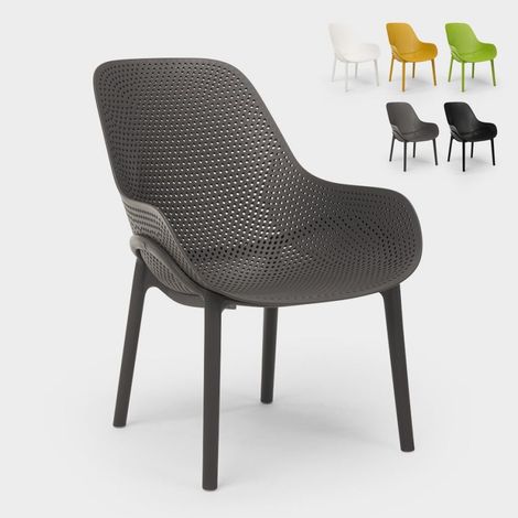Sillas de diseño moderno para cocina y bar en polipropileno Majestic - Gris (1/5)