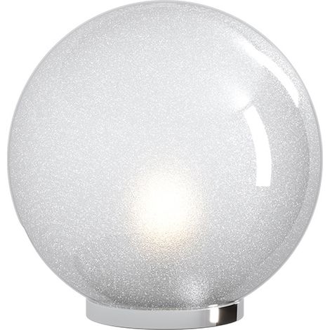 Lampada Contemporanea Glitter Metallo Cromo Vetro Soffiato Trasp 1 Luce E27 30Cm (1/2)