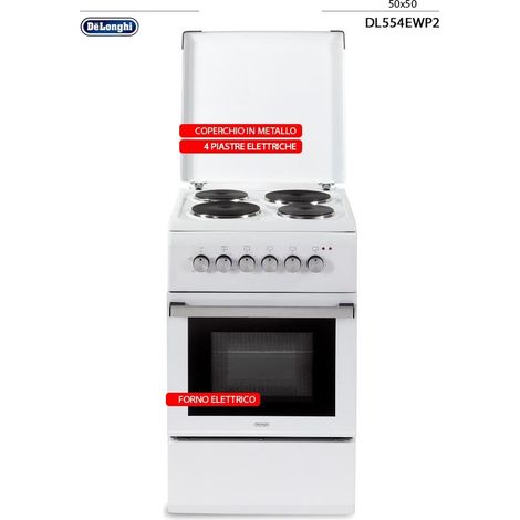 De'Longhi DL554EWP2 Cucina Libera Installazione Elettrica 4 Piastre Forno 52 L Classe A Grill (85x50x55 cm) colore Bianco