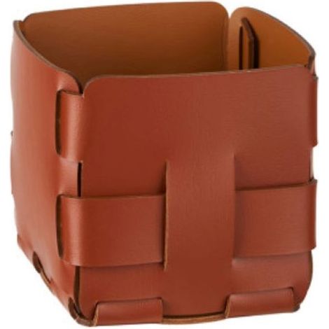 COLOMBO DESIGN Cestino Minibottega Bordeaux/Cognac, 12X12 H13 serie ADJ codice prod: BADJ1013-3009