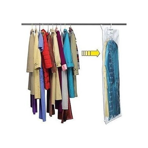 Sac housse de rangement sous vide avec ceintre pour organiser les vêtements Taille: S (1/5)
