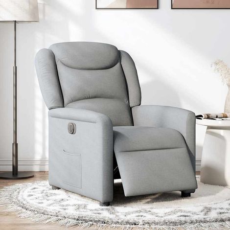 Maison Exclusive - Relaxsessel Elektrisch Hellgrau Stoff