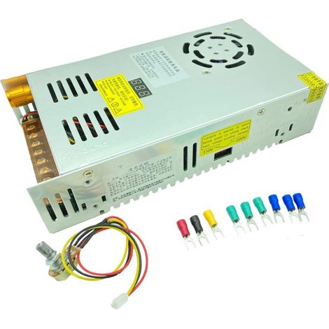 Adjustable 0-48V AC-DC transformer, 10A-480W voltage, digital display, DC regulated switching power supply. Suitable for DC speed control motors, LED equipment, and printing systems. (1/5)
