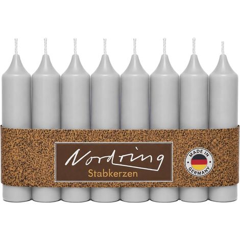 Lot de 8 bougies à tige gris clair 2,2 x 11 cm de haut (1/5)