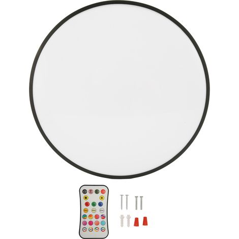 Intelligente schwarze LED-Deckenleuchte – RGB- und Weißlicht-Dimmer, Funkfernbedienung, für Schlaf- und Wohnzimmer, 110–130 V (1/5)