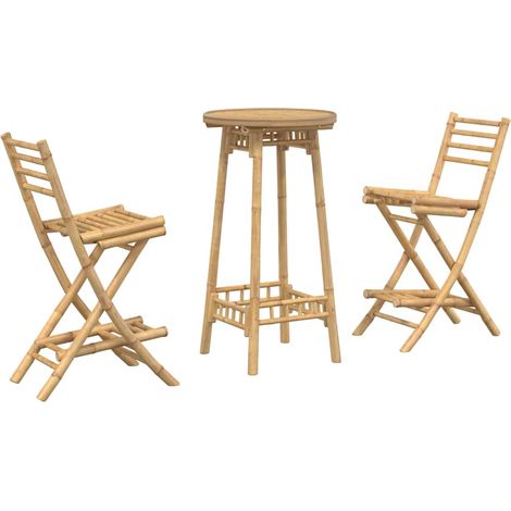 Maison Exclusive - 3-tlg. Outdoor-Bar-Set Klappbar Bambus