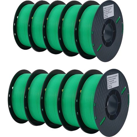 Filamento PLA per stampanti 3D, diametro 1,75 mm, rotolo da 1 kg, PLA verde da 10 kg (1/2)