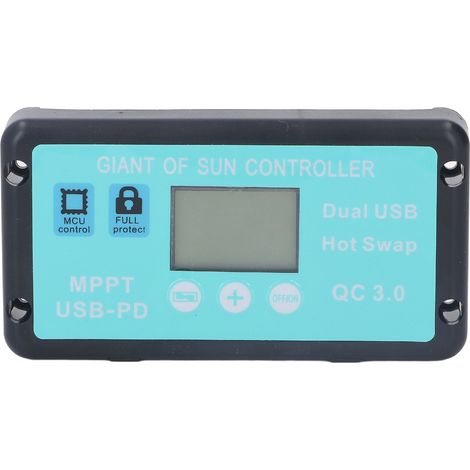 Contrôleur de charge solaire MPPT 12 V/24 V professionnel USB PD QC3.0 avec écran LCD pour batterie 40 A (1/5)