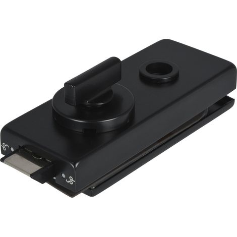 Serrure de porte en verre WC Studio Classic – Serrure de WC avec lolive, pour verre de 8 mm d'épaisseur, aluminium noir