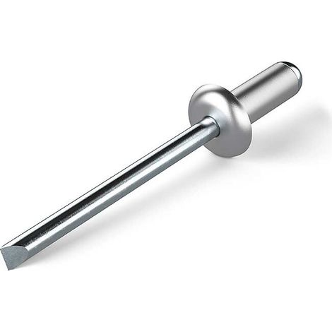 Rivets aveugles RIVQUICK® tête plate corps alu tige acier zingué 4.8x12mm serrage 6.5 à 8mm boîte 500p - BOLLHOFF OTALU SA