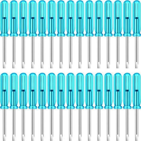 100 pezzi Mini cacciavite da 2,0 mm con impugnatura blu per orologi, telefoni cellulari, HDD, fotocamere, computer, strumenti di riparazione (a taglio) (1/4)