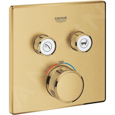 Mitigeur thermostatique de douche Grohe Grohtherm SmartControl – Surface rugueuse StarLight – Verrouillage de sécurité SafeStop à 38°C (1/5)