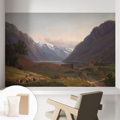 Papier peint avec colle pour décoration moderne de salon chambre à coucher cuisine et bureau Facile Panorama montagneux 104x70 cm (1/5)