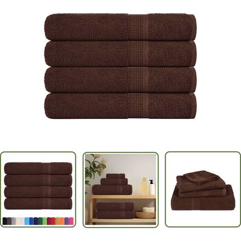 vidaXL Handtücher 4 Stk. Braun 100x200 cm 360 g/m² 100% Baumwolle (1/5)