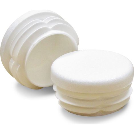 Ajile - Embout Insert Protection à Ailettes Entrant Patin Pied de Chaise Meuble Mobilier Tubulaire Rond en Plastique BLANC Pour Tube Diamètre EXTERIEUR 40 mm