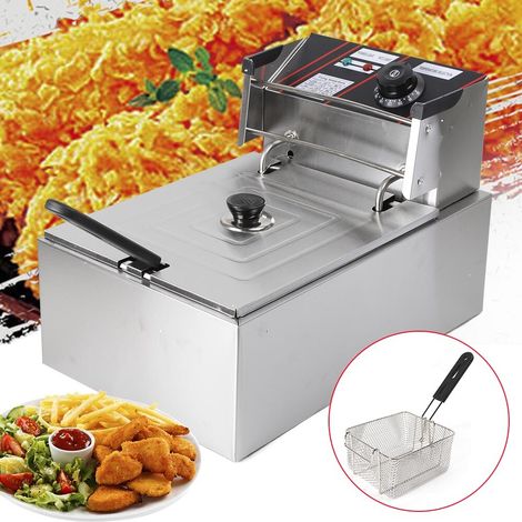 Freidora profesional de acero inoxidable, freidora, olla eléctrica 5.5L, gastronomía 2500W 220V (1/5)
