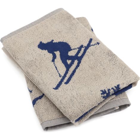 Lot de 2 torchons de cuisine éponge coton SKI 50x50 cm