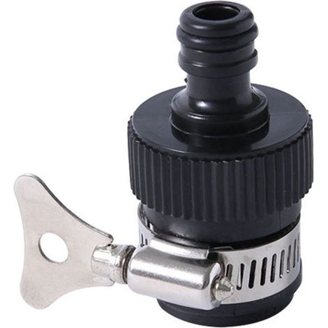 Adaptateur Robinet - Universel 14-24 mm - Pour Tuyau d'Arrosage - Étanche - Acier Inoxydable et Caoutchouc - 1 Pièce (1/5)
