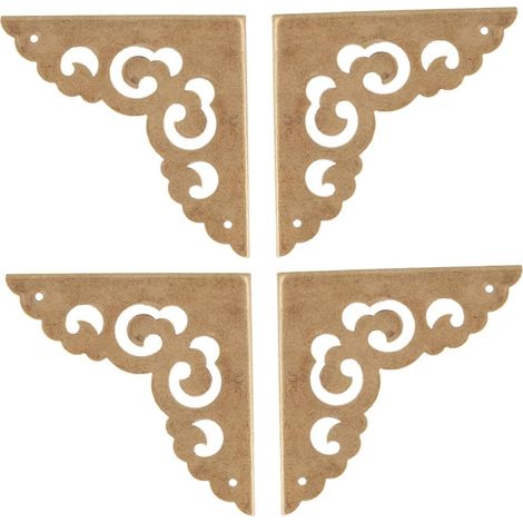 Lot de 4 protections d'angle en cuivre style antique pour boîtes (1/5)