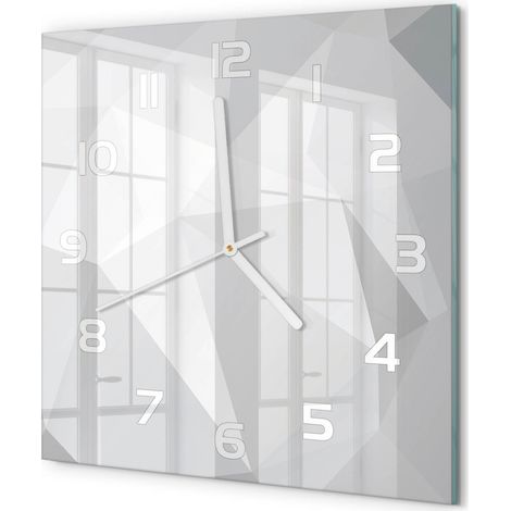 Horloge Murale Carrée Cuisine en Verre Silencieuse Design Moderne Décorative Arrière-plan abstrait 30x30 cm (1/5)