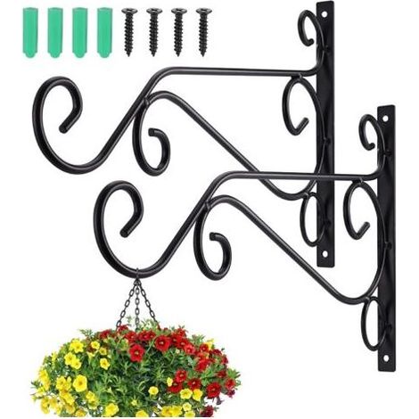 crochets pour plantes suspendues en fer forgé, robustes et élégants, pour décoration de balcon, jardin, pot de fleurs, corde légère (1/5)
