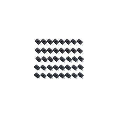 Lot de 40 Interrupteur à Bouton Poussoir Autobloquant, KAN-28 Mini Interrupteur Lampe de Poche (20 Pièces Broche Plate avec Trou + 20 Pièces Broche Pliée avec Trou) (1/5)
