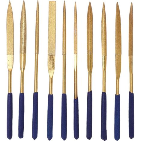 Limes Diamantées 10 Pièces, Ensemble De Limes à Aiguilles En Métal, Ensemble De Limes à Aiguilles Résistantes à la Corrosion Pour Pierre De Verre Métallique-4mm (1/5)