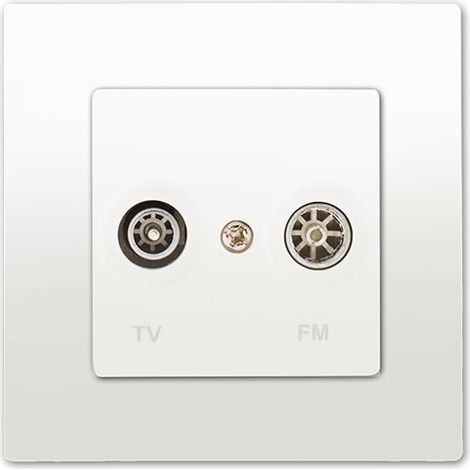 SIEMENS Prise TV /FM Blanc Delta Viva + Plaque Blanc