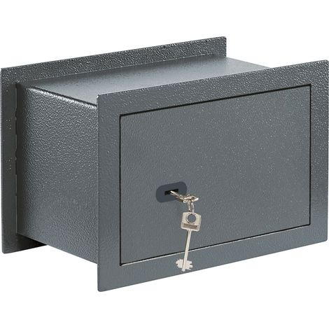 Burgwächter Wand Tresor mit Schlüssel - Einbautresor Pure Safe PSW 120 K - Mini Tresor für Wandbefestigung, Stahl anthrazit
