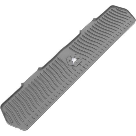 Protector antisalpicaduras de 76 cm - Accesorios de silicona para fregadero - Bandeja recogegotas - Orificio central ajustable - Mantiene la encimera seca - Utensilios de cocina (1/5)