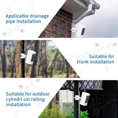 LALAGO Support de mât universel pour caméra de surveillance Arlo Pro 4 Arlo Pro 3 Arlo Pro 2 eufyCam 2C/2C Pro/3/3C eufyCam 1 et 2 eufyCam E Arlo Ultra Arlo Ultra 2, Support de mât pour caméra (2 pcs) (1/4)