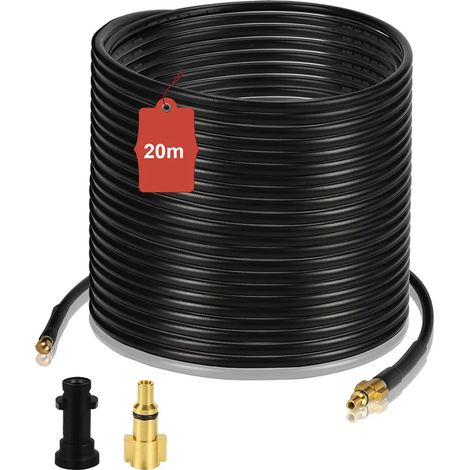 Tuyau de nettoyage de canalisations Lospitch de 20 m pour nettoyeurs haute pression Kärcher Kränzle K2 - K7 (1/5)