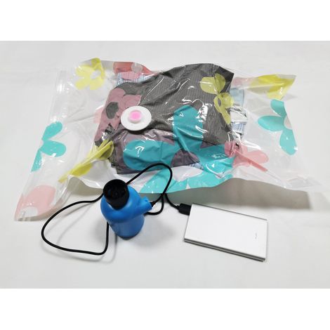 Pompe à air électrique portable, de couleur bleue, rechargeable par USB, pour un gonflage portable et une utilisation à domicile ou en extérieur.-AquaForge