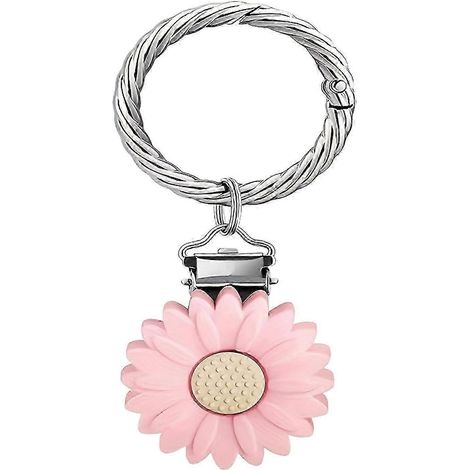 Organisateur de visière en forme de fleur, clip décoratif pour casquette, garde votre chapeau bien rangé et l'empêche de tomber. Idéal pour les activités de plein air.-Pink