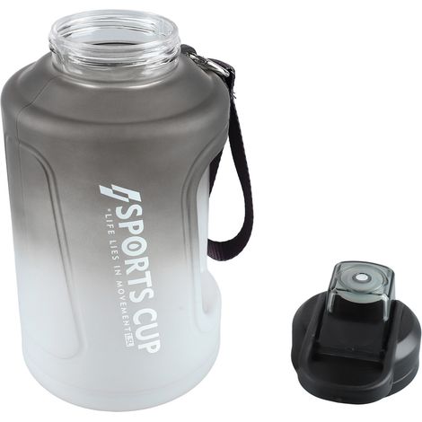 Gobelet isotherme de 1500 ml, grande capacité, pour les sports de plein air, résistant aux chocs, en plastique gris dégradé. (1/5)