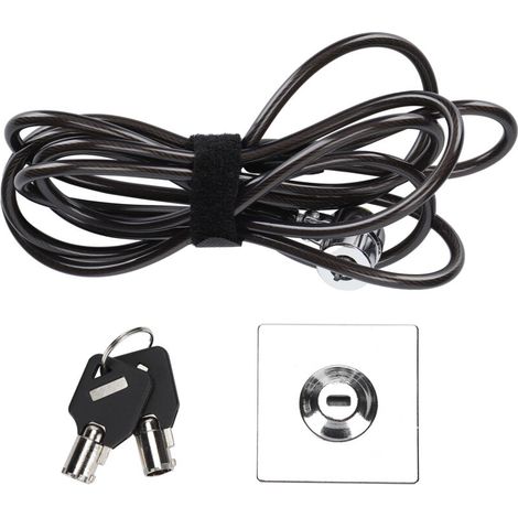Câble de sécurité antivol galvanisé pour ordinateur portable, compatible Lenovo/Asus/Mac, avec base de verrouillage (1/5)