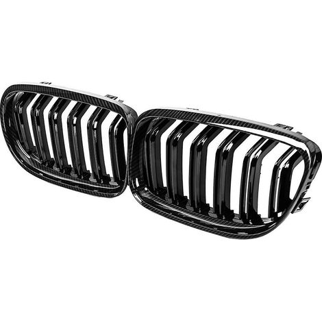 Griglia anteriore a doppio rene in fibra di carbonio nero lucido per BMW Serie 3 E90 E91 LCI 2009--max