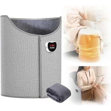Chauffe-pieds électrique portable pliable avec couverture douce (gris) (1/5)