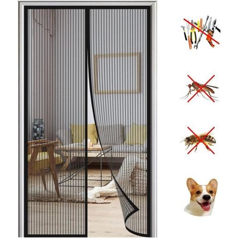 Moustiquaire Magnétique pour Porte - Modèle - 100x220cm - Maille Ultra Fine - Fermeture Automatique (1/4)